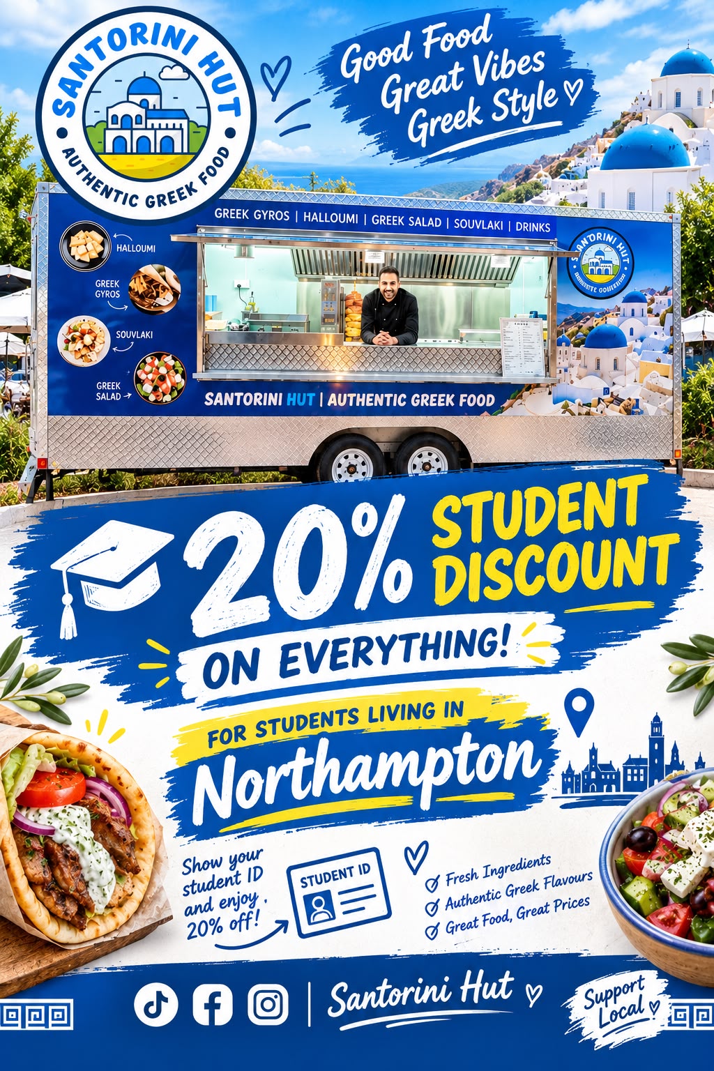 Santorini Hut: 20% student discount in Northampton